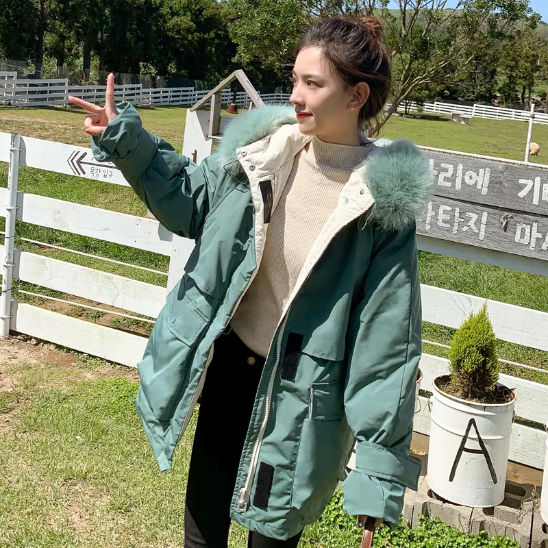 

Down Jacket Cotton-padded Clothes GIRL'S Winter 2019 College Style New Style Students Loose-Fit Versatile Mid-length Thick Cotto