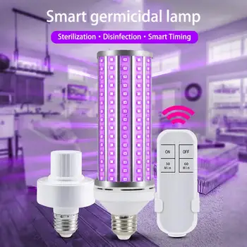 

2020 Newest 60W UV germicidal light Led UV Light Bulb E27 germicidal lamp Remote Control timing Killing Virus Mite Bacteria