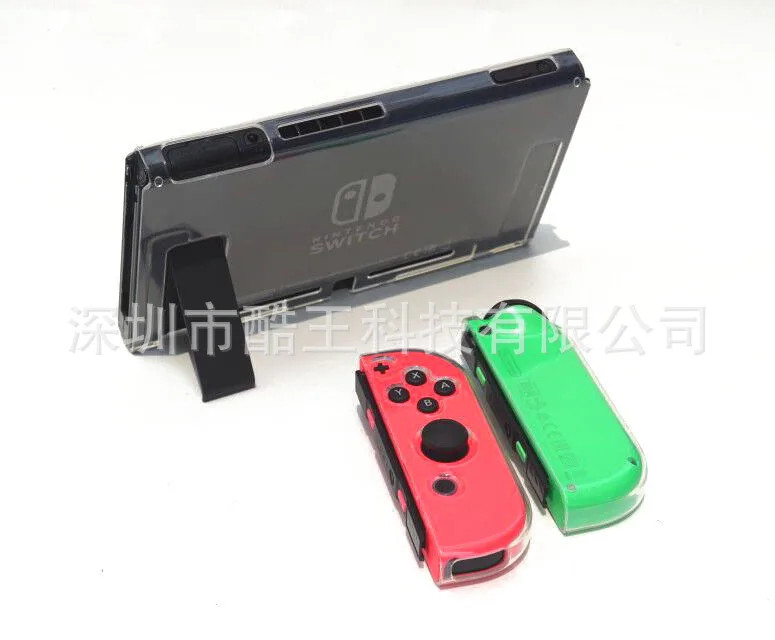 Защитный чехол для nintendo Switch из ТПУ с ручкой для хоста, прозрачный чехол с разъемным корпусом, NS аксессуары