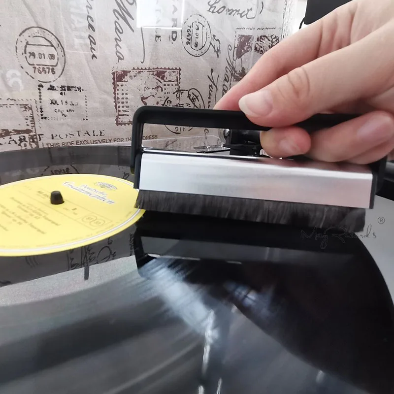 Brosse vinyle antistatique douce en fibres de carbone nettoyage disque LP  EP