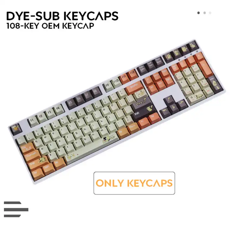 108 Keys Element Period PBT Dye-Sublimation Keycap Cherry Profile Keyset for Cherry MX Mechanical Keyboard Gaming DIY Replacement 87 104 Key