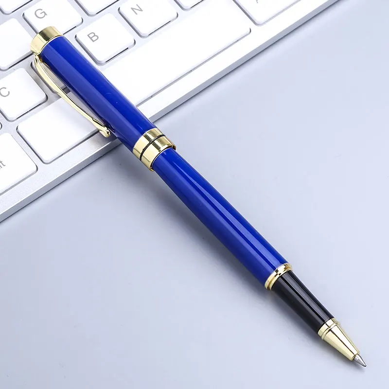 Blue Gold Clip Luxury Roller Ball High Quality Black Signature Gel Pen Business Office School Stationery Personalise Custom Logo Stationary Kit - Цвет: Blue Gold Clip