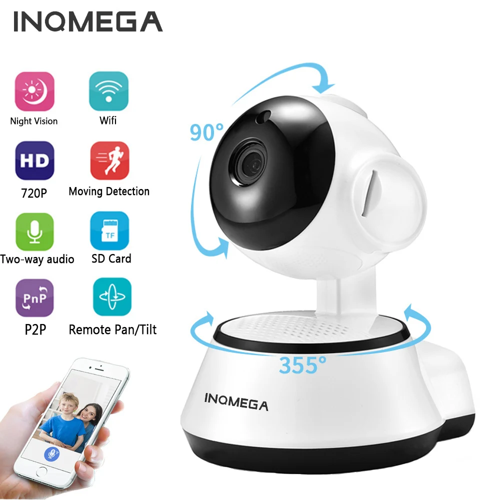 INQMEGA, IP камера, беспроводная, 720 P, для домашней безопасности, CCTV, сетевая камера, ночное видение, двухстороннее аудио, детский монитор, ICSEE