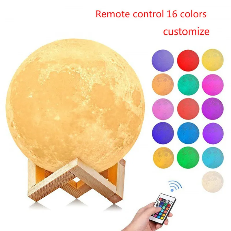 Креативная фотография/текст на заказ 3D печать Лунная лампа на заказ персональный USB Перезаряжаемый лунный ночной Светильник романтический подарок для взрослых и детей