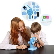 Набор микроскопов, лабораторный светодиодный, для дома, школы, обучающий, сделай сам, игрушка в подарок, биологический микроскоп для детей