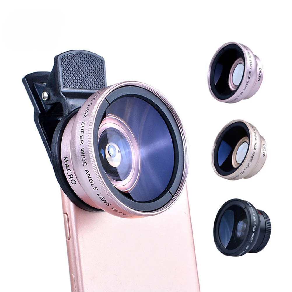 New 37mm 0.45X Wide Angle Super Macro Lens Professional HD Mobile Phone Camera For iPhone 8 7 6S Plus Xiaomi Samsung LG | Мобильные