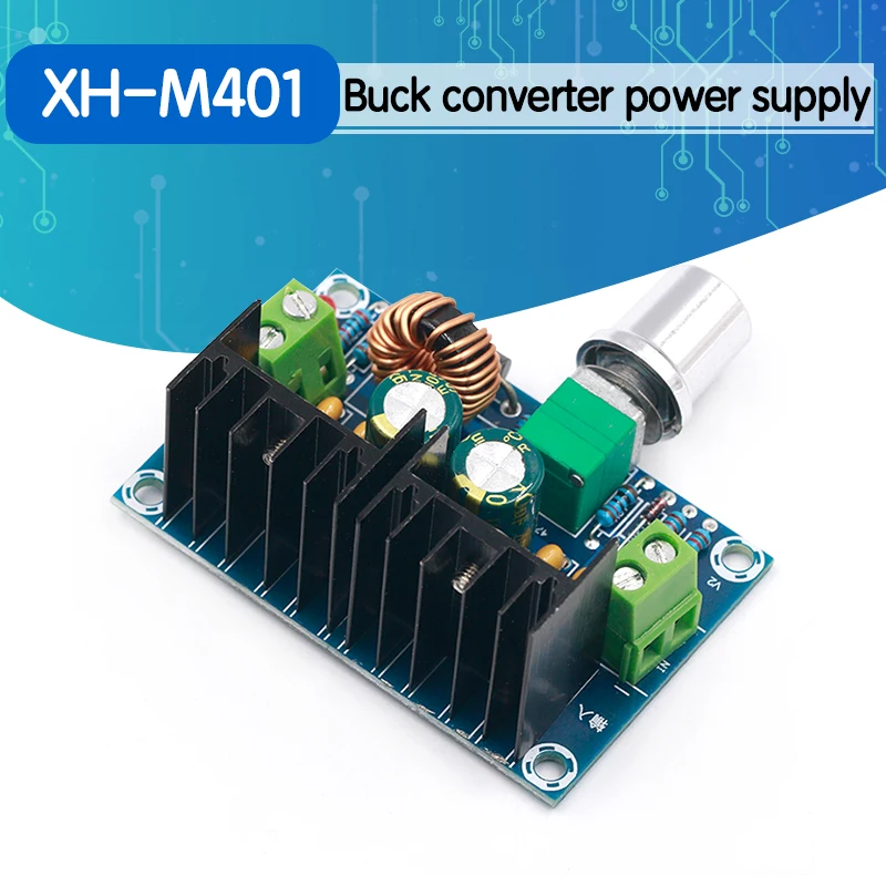 XH M401 DC понижающий преобразователь модуль питания XL4016E1 PWM регулируемый от 4 40 В до 1