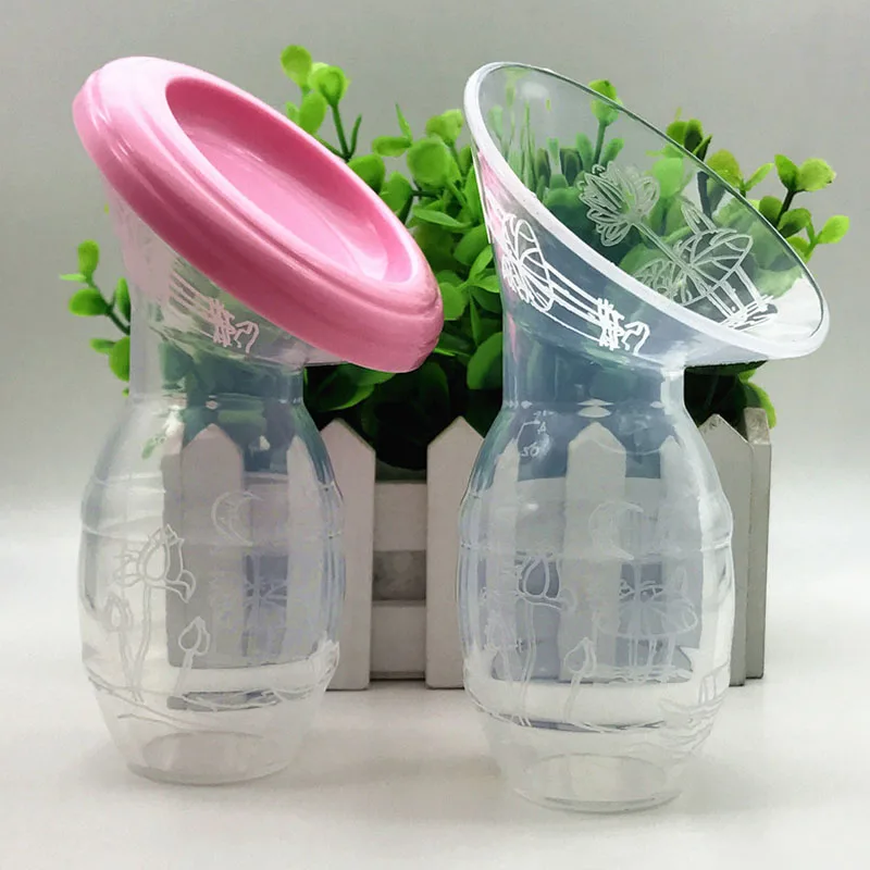 Hot Sale Manual Breast Pump Silicone Milk-sucking Collector Baby Breastfeeding Milk Saver Suction Bottle