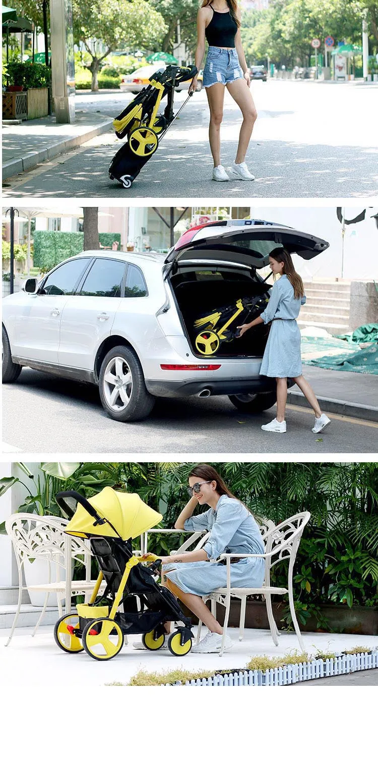 Luxury baby stroller scientific design folds easily and conveniently 0-3 years  carrying capacity steel frame EVA wheels
