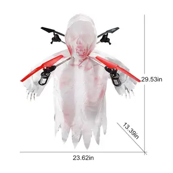 

RCtown 2.4Ghz 6-Axis Gyro Halloween Flying Ghost Skull Quadcopter Drone with LED Light One-Key Return Headless Mode Boys Toy