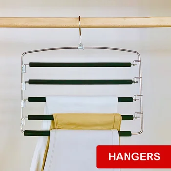

5 layers multi Shape Clothes Hangers Pants Storage Hangers Cloth Rack Multilayer Storage Closet Organizer 1PC