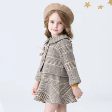 Весенние вечерние костюмы принцессы с длинными рукавами; Детский Рождественский шерстяной свитер с оленем для девочек; комплект из двух предметов