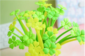 

Colover Rubber Gel Pen Korean Four Leaf Flower Neutral Pen Black Wholesale 192pcs/Lot Office Stationery Writing Supplies GP31