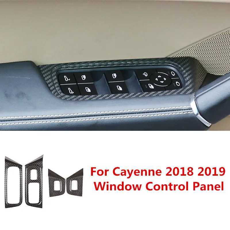 For Window Control Настоящее углеродное волокно для панели управления окон держатель для напитков пепельница с крышкой выход Литье отделка для Porsche Cayenne - Название цвета: For Window Control