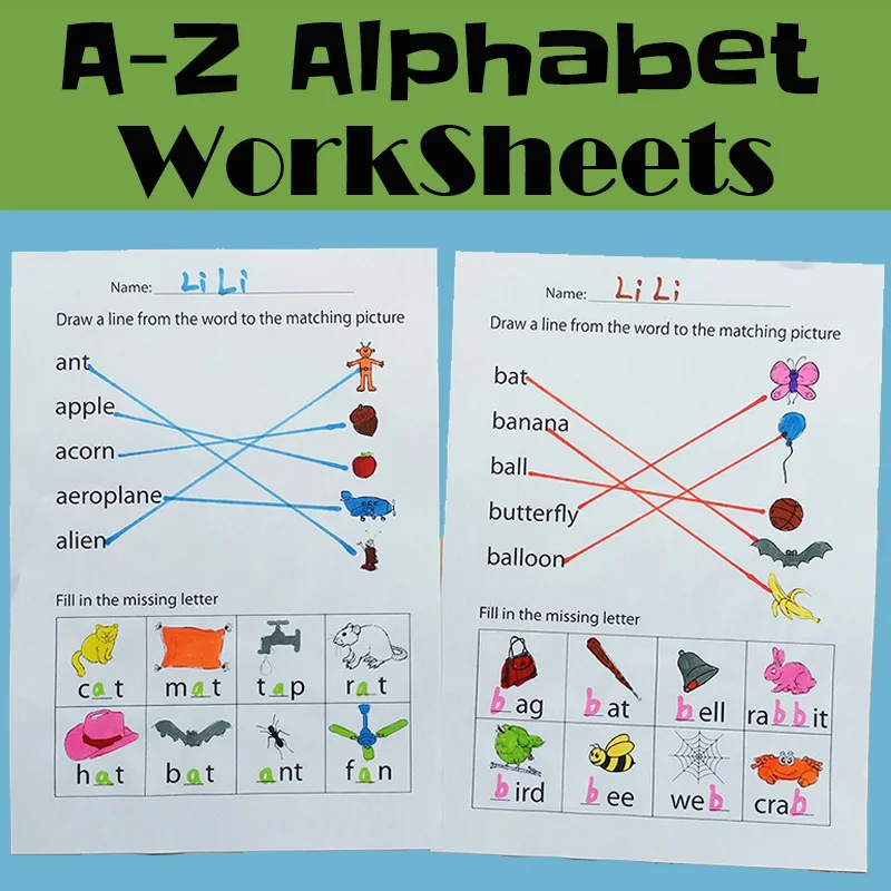 26 alphabets a z exercises homework paper in english phonics learning reading book for kids workbook aliexpress