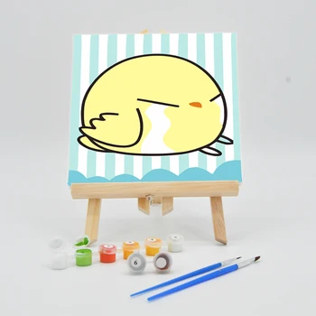 

Paintings By Numbers 20×20cm Animal Chick Cartoon Picture On Canvas With Frame For Kid DIY Acrylic Paint Children Coloring Arts