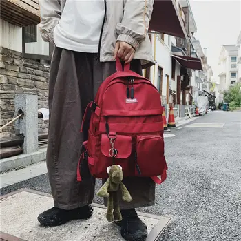 

University Student teen Backpack Women School Bags for Teenage Girls Bagpack Large Nylon Solid High School Back Pack Female 2020