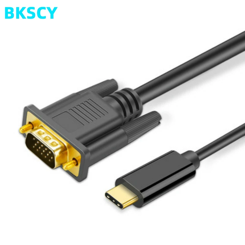 Bkscy-Cable USB C a VGA de 1080P, Cable Adaptador convertidor tipo C a VGA para portátil, UHD, proyector de vídeo externo de 1,8 m
