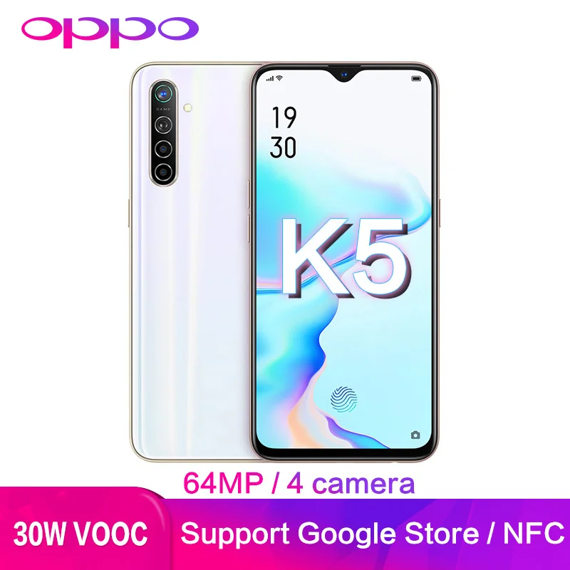 

Original OPPO K5 Support Global ROM Google Play NFC 6GB 128GB OLED Double WiFi 64MP 5cameras VOOC Smartphone Mobile Phone