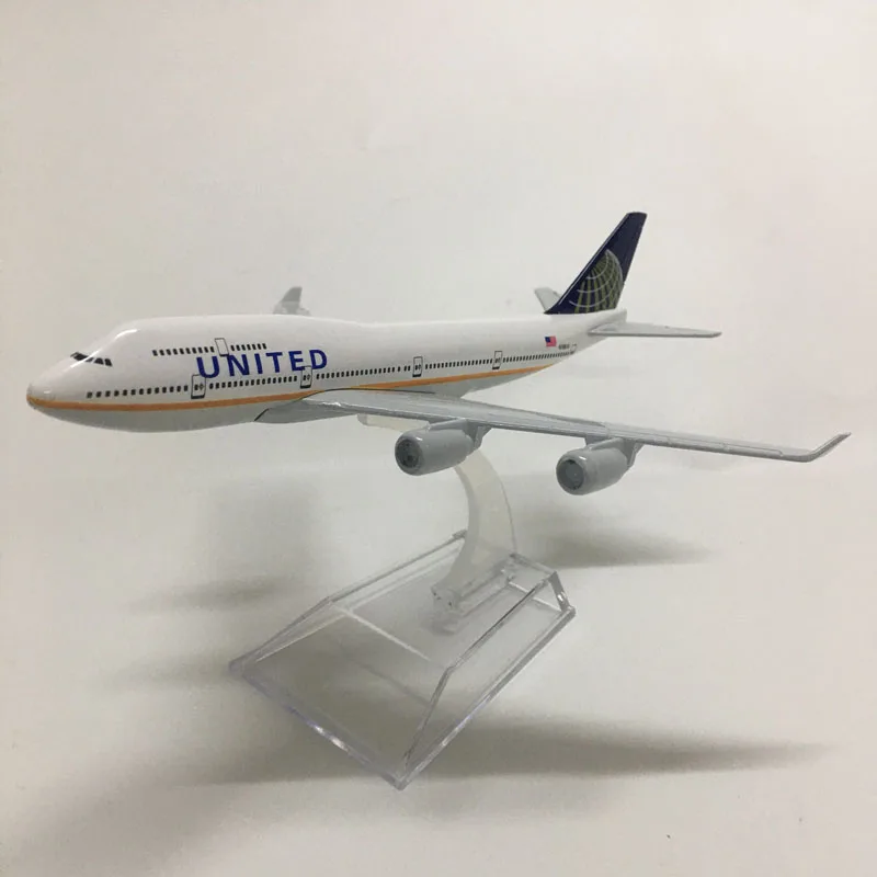 Детские игрушки 16 см сплав металла американская авиакомпания United Airlines Боинг 747 B747