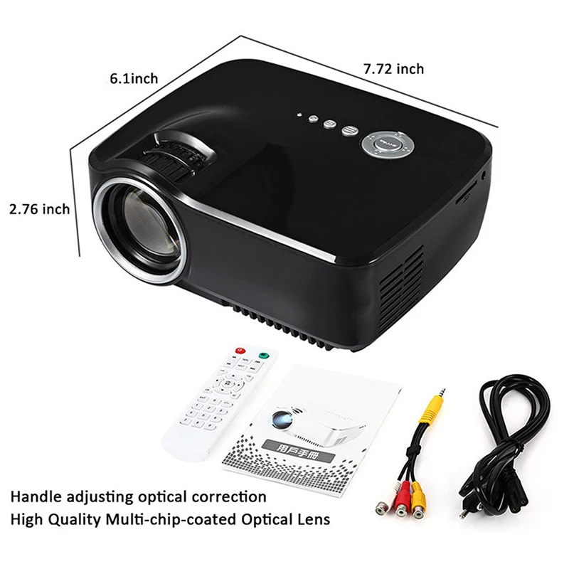 GP70 1080P LCD Portable Mini LED Projector bluetooth Wireless WIFI Beamer Cinema Full HD 1200 Lumen HDMI USB VGA TV AV Port