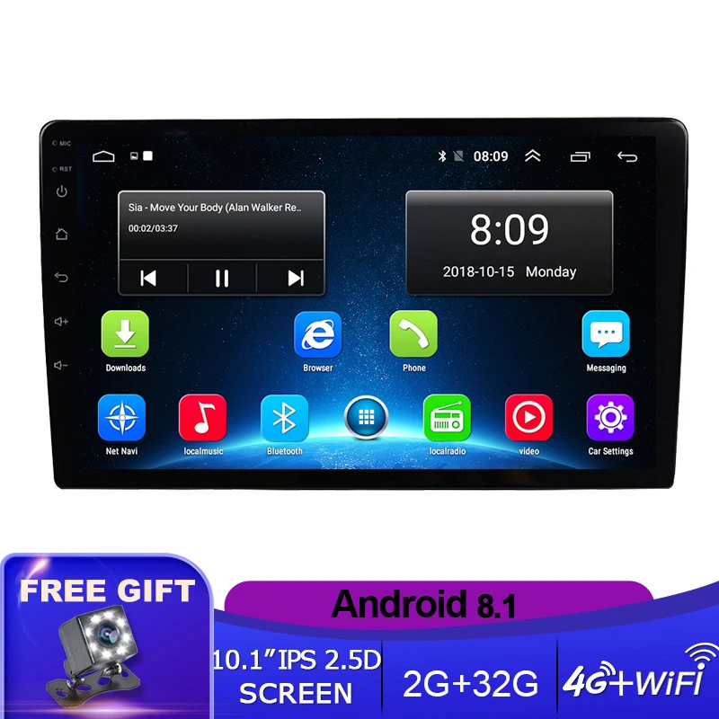 Универсальный Автомобильный мультимедийный плеер 2 Din 9 ''/10 1'' 2.5D Android 0 с GPS