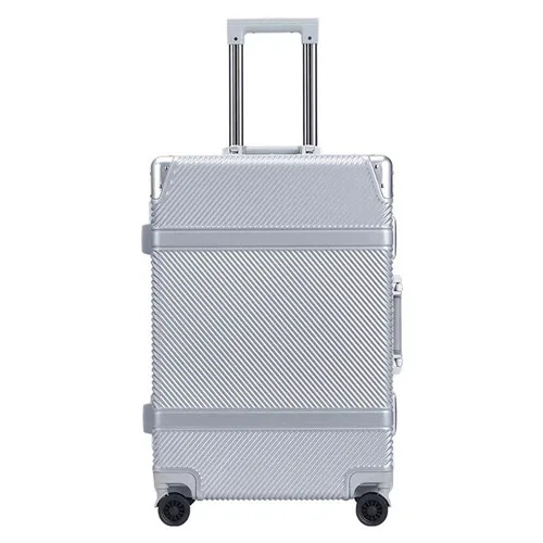 KLQDZMS 2" 24 дюймов Алюминиевая Рама чемодан на колёсиках для мужчин и женщин чемодан на колесиках для путешествий - Цвет: Silver