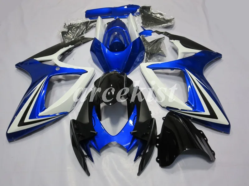 4 подарки ABS Полный мотоцикл обтекатели комплект подходит для Suzuki GSX-R 600 750 2006 2007 06 07 GSXR600 GSXR750 черный белый синий