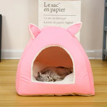 

Cute cat house Super soft cat bed Pet sleeping bag Winter warm Kennel for puppies Pet supplies Petshop Puppy Bed Pet Cushion Mat