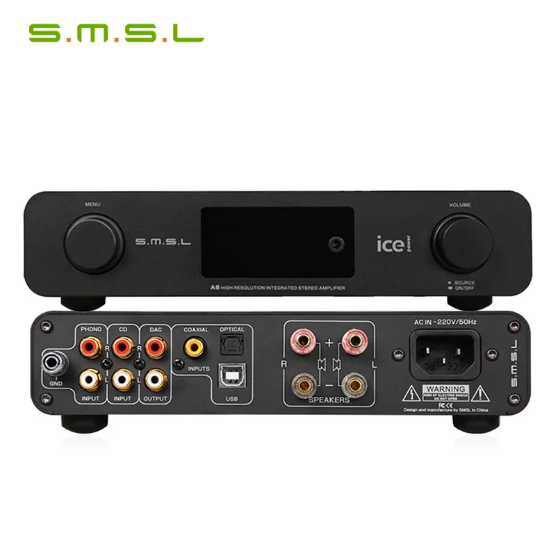 

SMSL A6 DAC Digital Amplifier HiFi AK4452 50Wx2 DSD512 384KHZ/32Bit