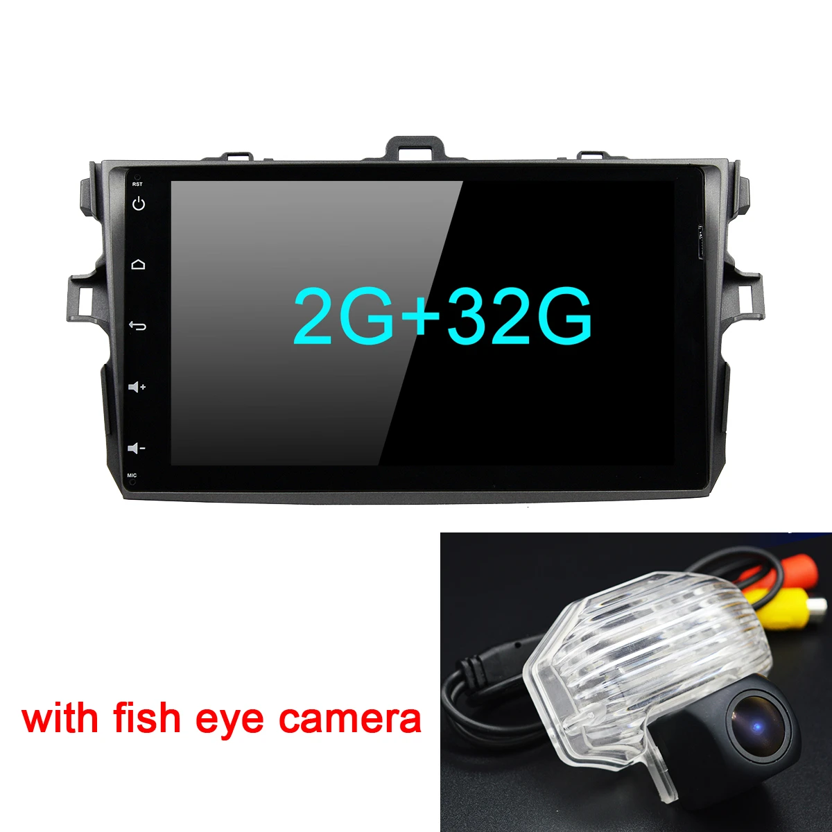Android 9,0 автомобиль радио мультимедиа плеер для Защитные чехлы для сидений, сшитые специально для Toyota Corolla E140/150 2008 2009 2010 2011 2012 2013 стерео gps навигация 2 din ПК - Цвет: 2G fish eye camera