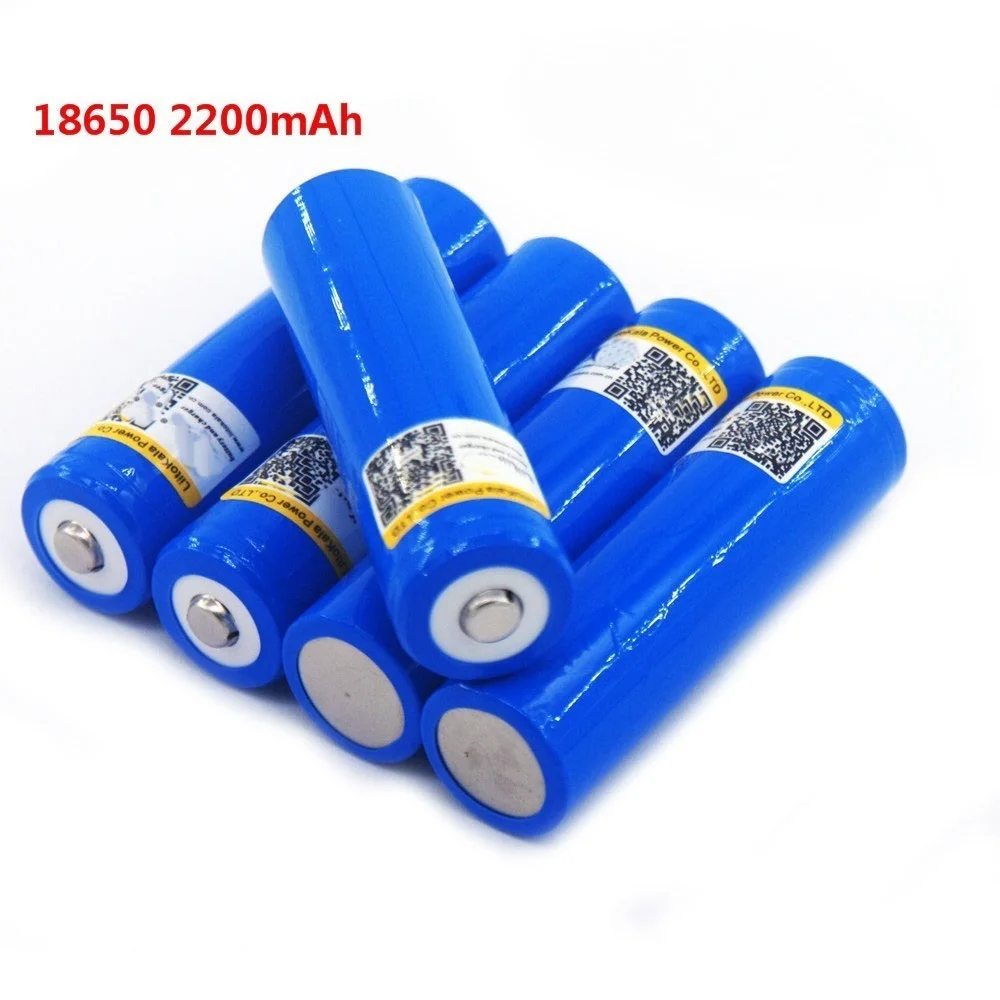 4 Pcs 18650 3.7V 2200mA Rechargeable Lithium Battery Light Flashlight