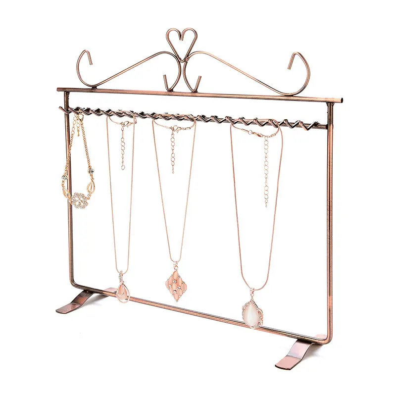 Античная бронза черная ювелирные изделия Дисплей стенд серьги-гвоздики серёжки Цепочки и ожерелья Простые Ювелирные изделия Показать Дисплей держатель Органайзер