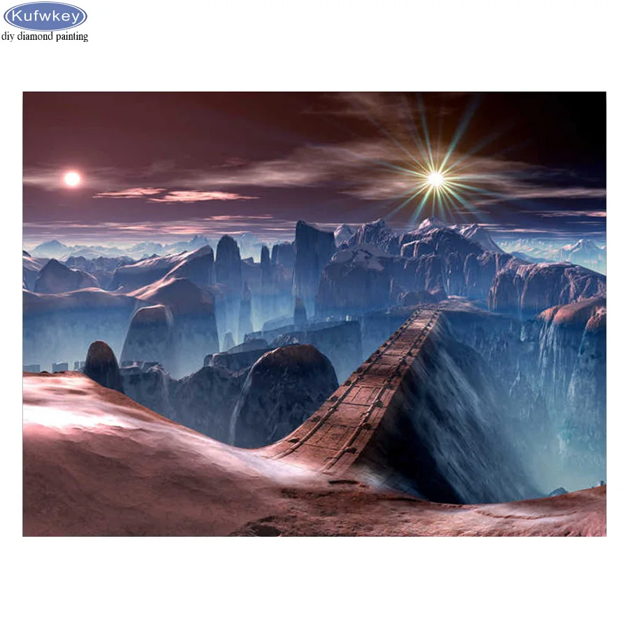 5D DIY Diamond Embroidery Starry Sky landscape Full square/round Painting Cross Stitch Mosaic canvas painting home decor | Дом и сад