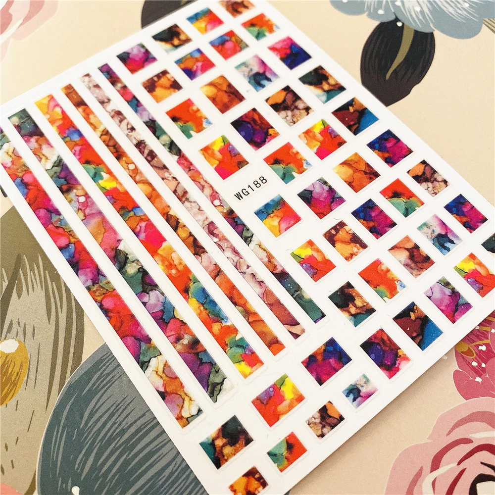 

WG-188-189 Marble-Granite Grain-Veins 3D Back glue Nail decal Nail sticker Nail decoration Nail art tool Nail ornament