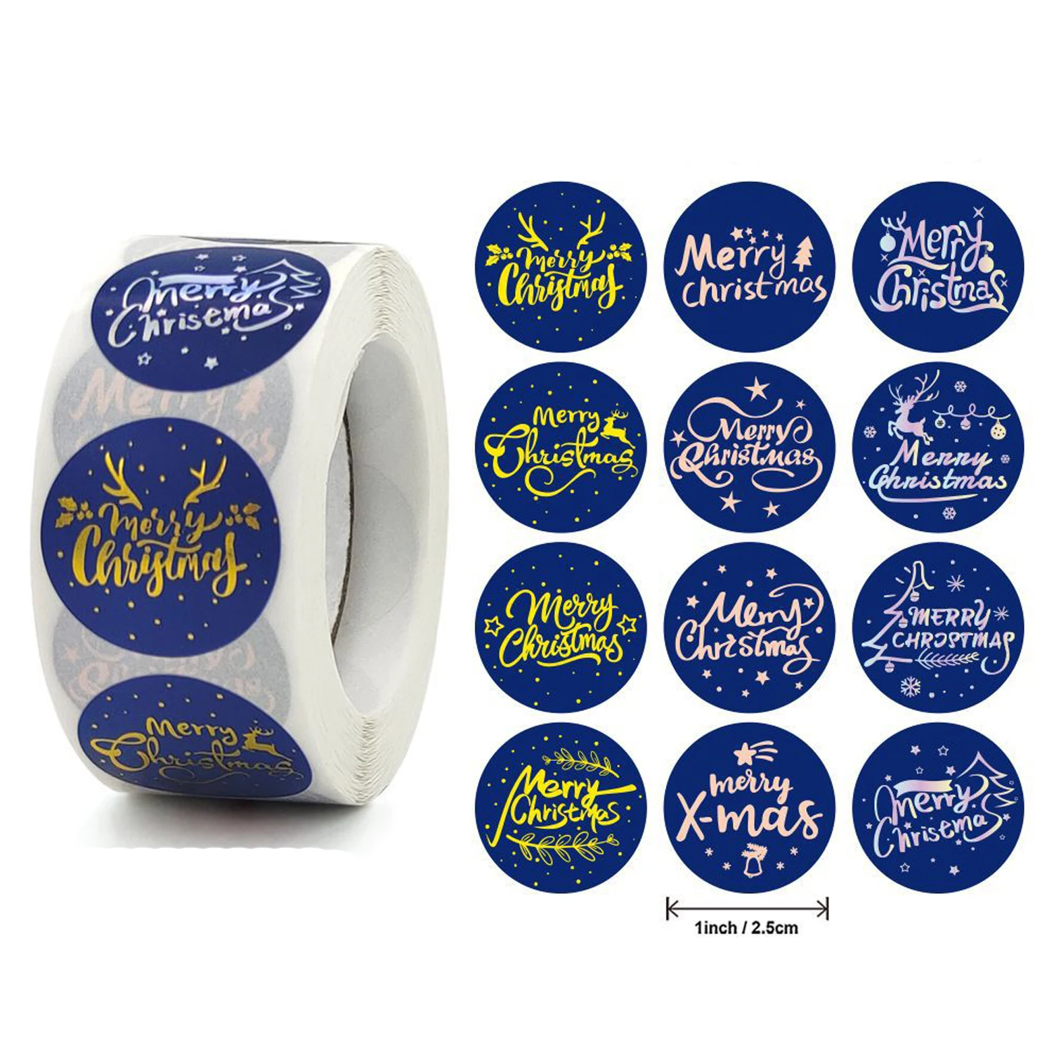 

Blue Thank You Stickers Seal Labels 500pcs 1inch Gold Foil Paper Decoration Sticker For Handmade Wedding Gift Labels Stationery