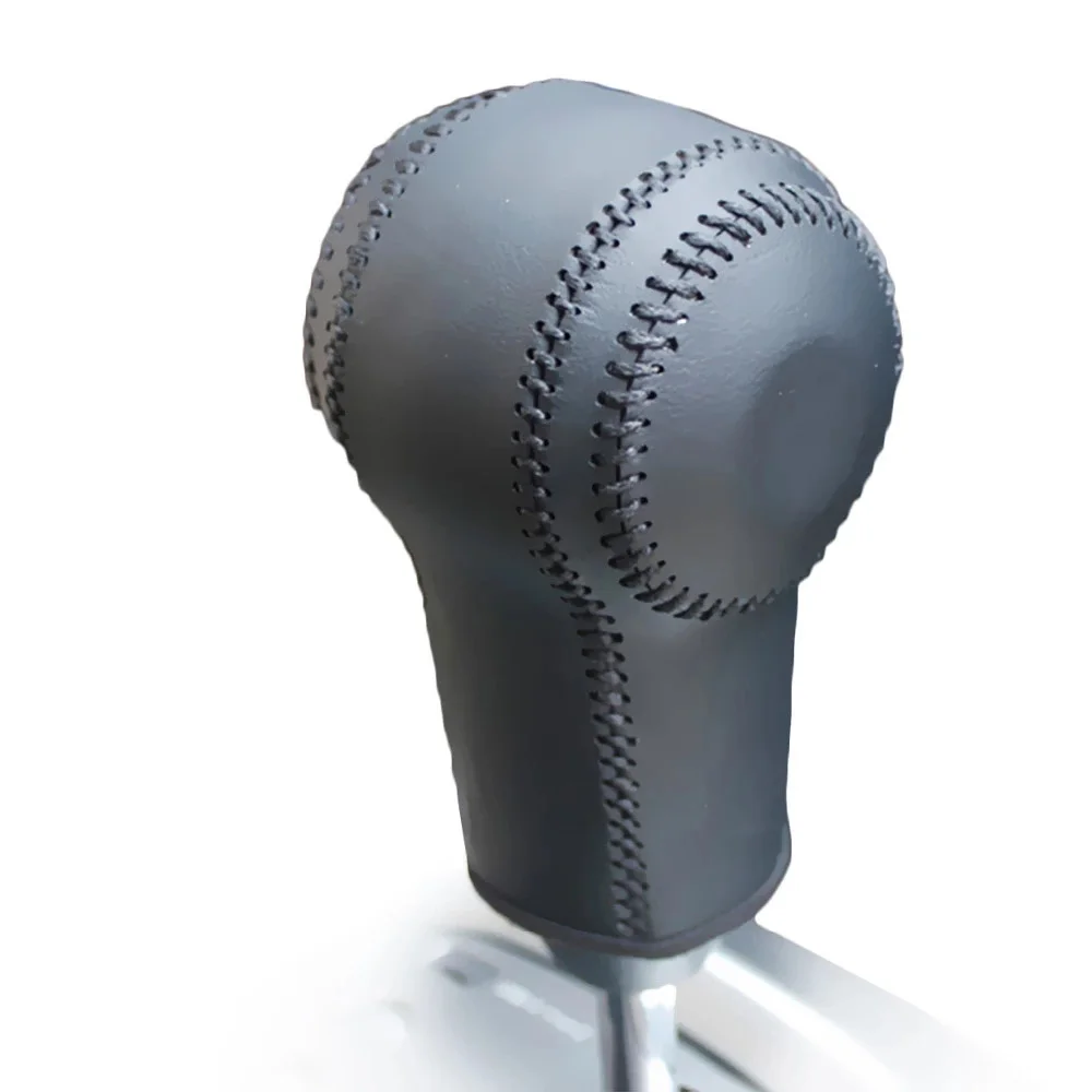 Black Genuine Leather Soft Hand stitched Car Gear Shift Knob Covers for
