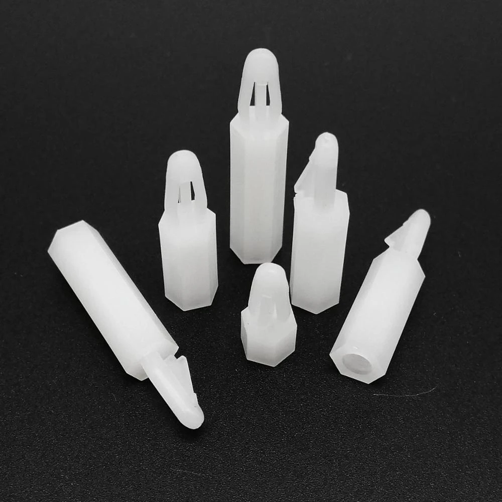 Business Industrial 25pcs M3 Hex Nylon Plastic Standoff Spacer Push Snap In Fixed Pcb Board 4mm Hole Standoffs Spacers