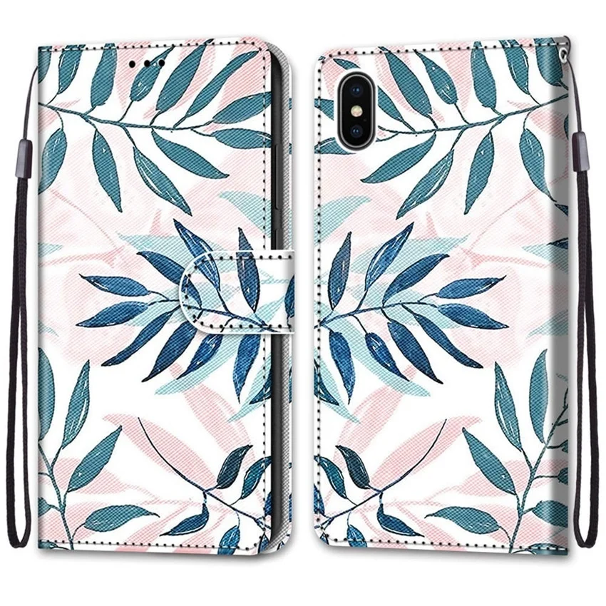 苹果 iPhone X 10 #B06粉绿针叶 -1.jpg_.webp