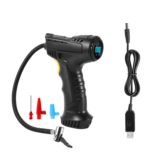 Rechargeable Air Compressor Wireless Inflatable Air Compressor Pump Portable with Pressure Gauge Emergency LED Lights