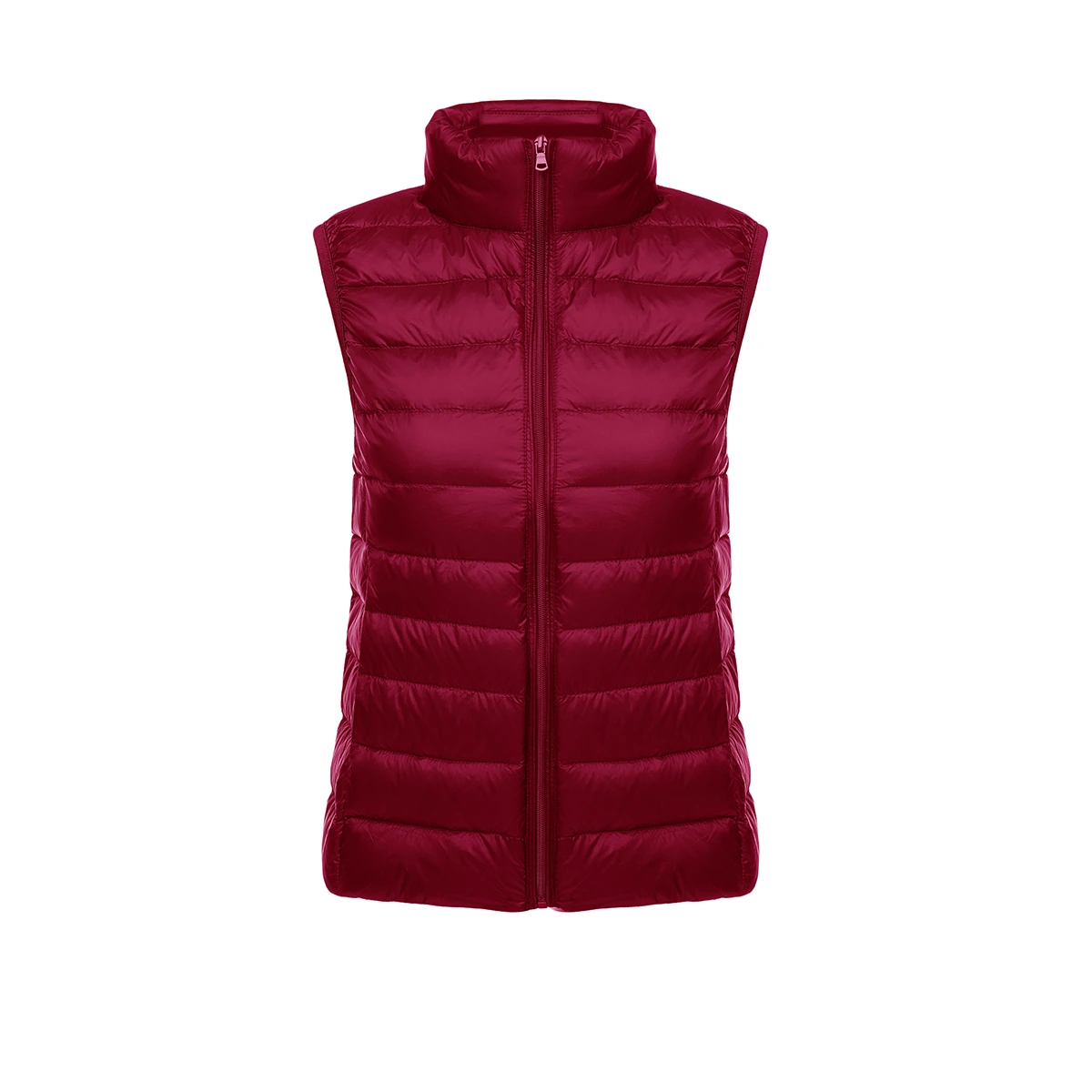 Зимний женский жилет на утином пуху 90%, женский ультра легкий жилет на утином пуху, куртка, осенне-зимнее пальто без рукавов - Цвет: Wine Red
