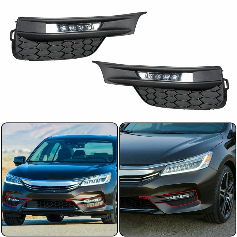 Для Honda Accord Sedan 4Dr- бампер противотуманные фары передний бампер LEDDaytime ходовые огни+ переключатель+ провода