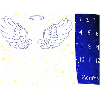 

Lychee Angel Flannel Milestone Blanket Cute Monthly Growth Blanket Photography Props Background Blanket