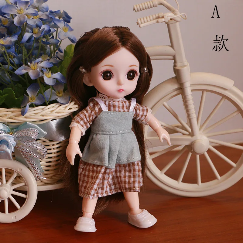 Хит, 16 см, 13 шаровых шарниров, BJD кукла с одеждой, Модная кукла, игрушка, мульти-шарнир, мини игрушки, подарок для девочек, обнаженное тело, AT69 - Цвет: doll D