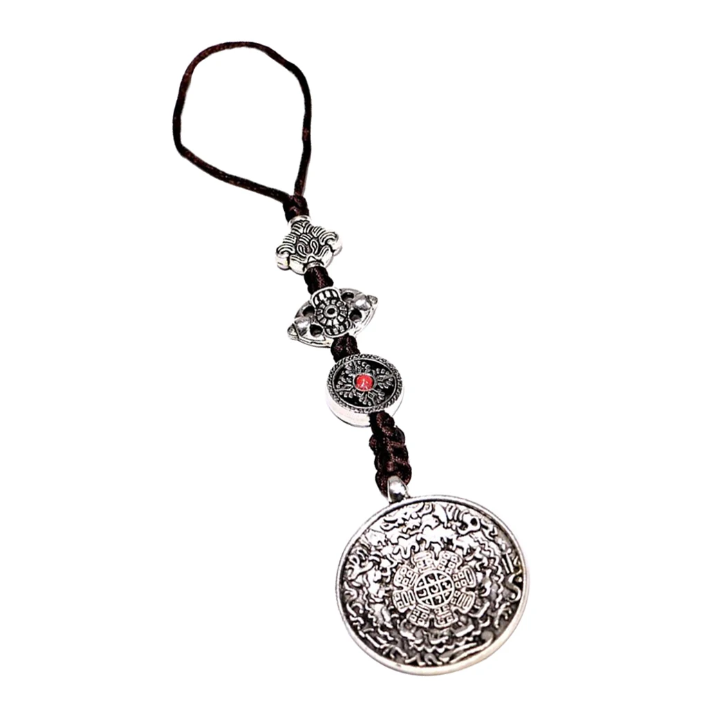 Tibetan Shamans Buddhism Eight-Trigrams Mirror Amulet Pendant L