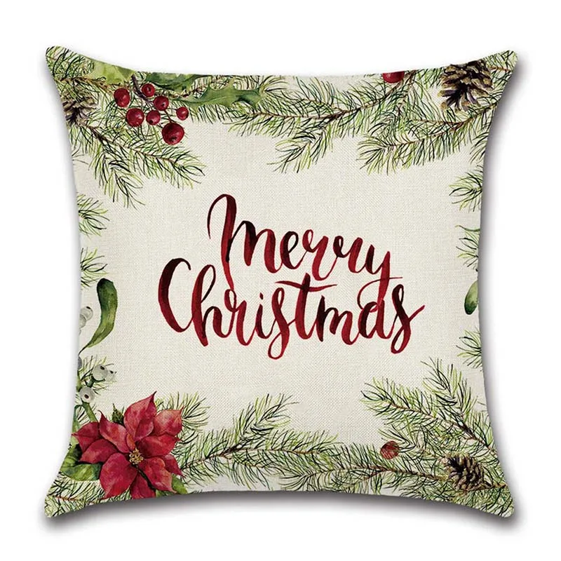 Household Decoration Christmas Decoration Cute Cartoon Pattern Spandex Concise Christmas Pillow Case Car Decoration - Цвет: E