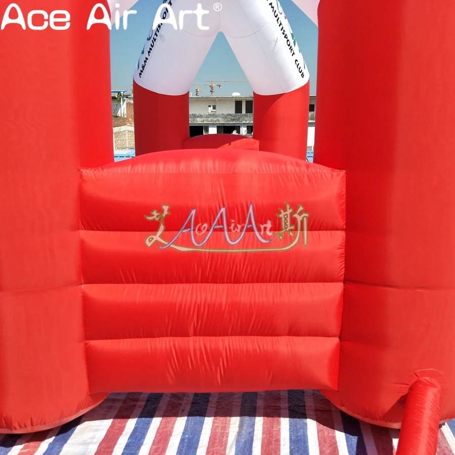 Red and White Inflatable Arch Start Finish Line 4 Legs Free Standing Archway for Advertising inflatable advertising arch
