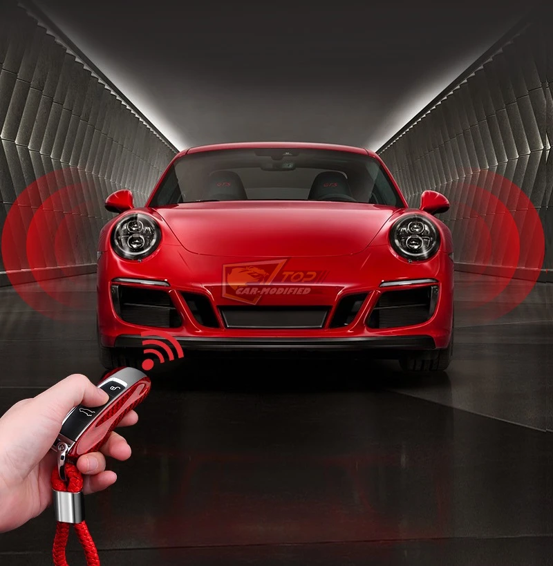 3-Free shipping 100% Real Pure DRY Carbon Fiber Car Key Case Cover Shell For Porsche Panamera  Macan  Cayenne718911