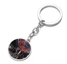 

Japan anime Gegege no Kitaro Keychain Glass Dome Key Chain Bag Charm Bronze black Keyring Holder Kids boys girl Gift Pendant
