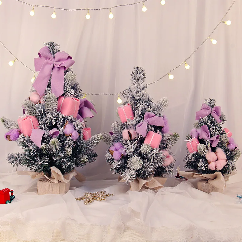 Новое поступление на Новый год Мини Рождественская елка пакет/заснеженных деревьев 30 см настольные